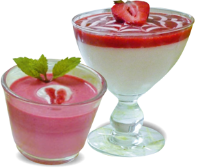 Joghurtcreme mit Erdbeerspiegel
